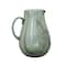 10" Green & Purple Marbled Elegance Hand-Blown Glass Pitcher
